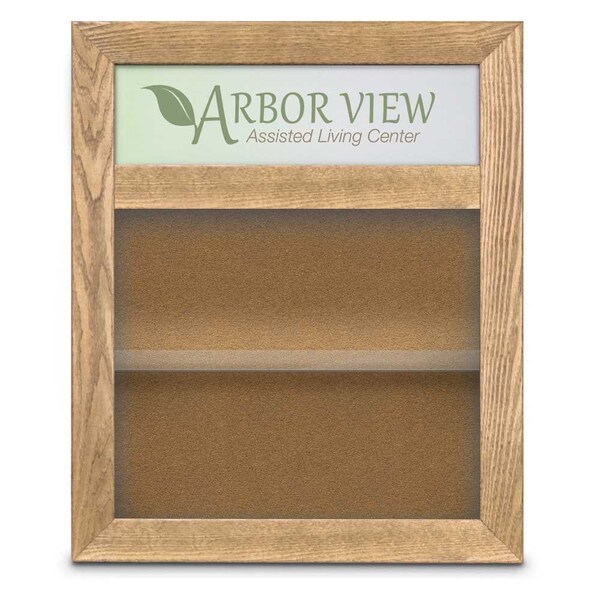 United Visual Products Outdoor Enclosed Combo Board, 42"x32", Bronze Frame/Black & Buff UVCB4232ODBZ-BLACK-BUFF - main